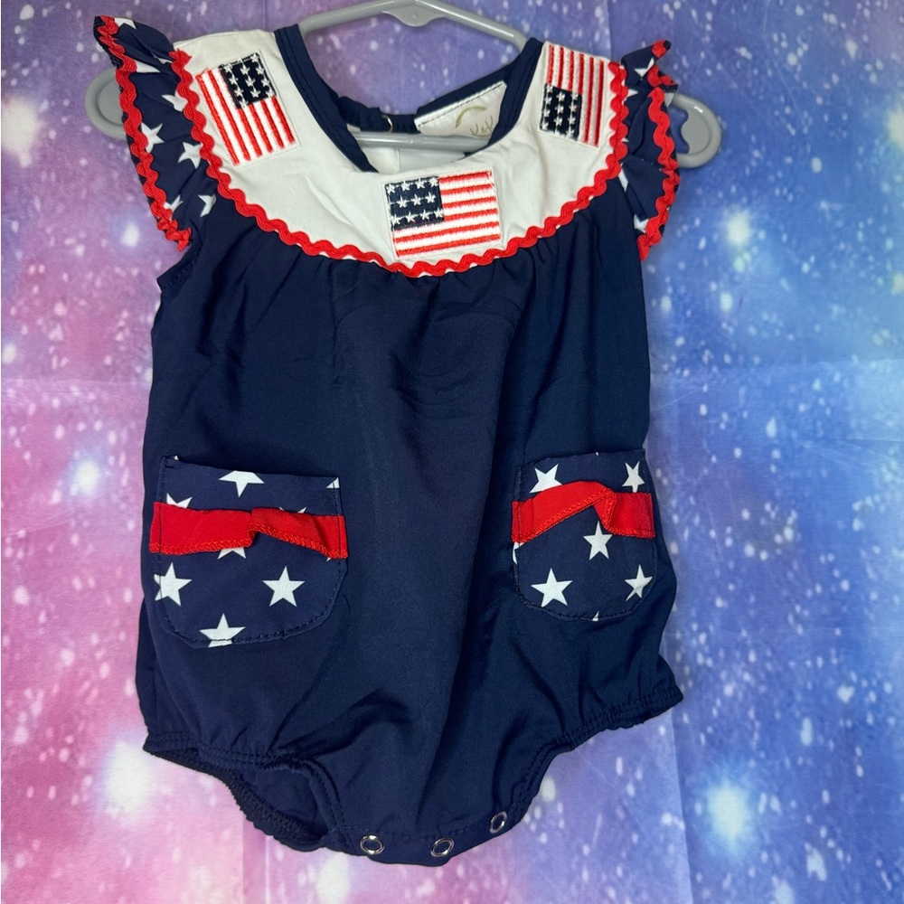 Baby girls 4th of July boutique romper 🛍